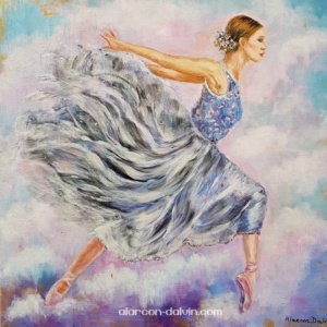 danseuse de ballet peinture danseuse moderne tutu bleu