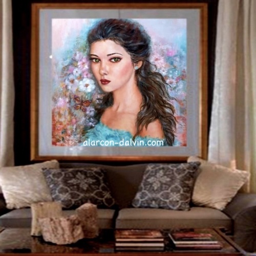 Vesna tableau figuratif femme déesse décoration murale