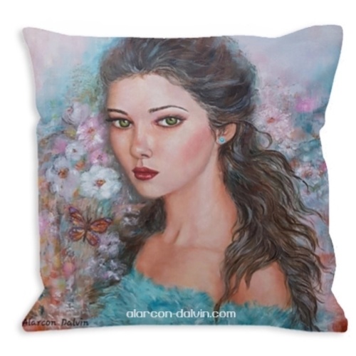 coussin carré décoratif impression tableau artiste peintre alarcon dalvin