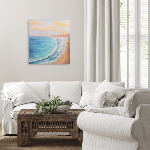 tableau vue sur la mer décoration murale tableau sur toile peint main artiste peintre Alarcon Dalvin