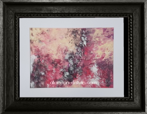 oeuvre sur papier rouge argent noir mural