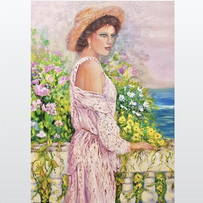 Tableau femme peinture sur toile peint main artiste peintre alarcon dalvin