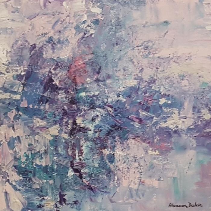 rêverie-tableau-abstrait-bleu-rose-moderne-peinture-unique-artiste-peintre-alarcon-dalvin