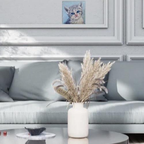 tableau chat moderne sur toile décoration murale artiste peintre Alarcon Dalvin