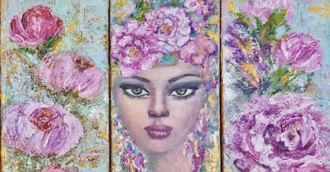 tableau peinture portrait femme moderne figuratif