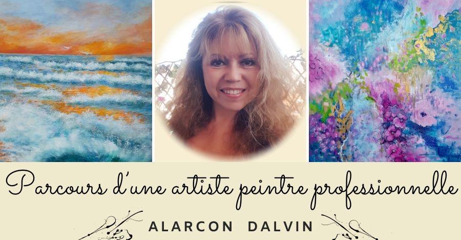 De l'art figuratif a l'art abstrait parcours d'une artiste peintre contemporaine professionnelle Alarcon Dalvin