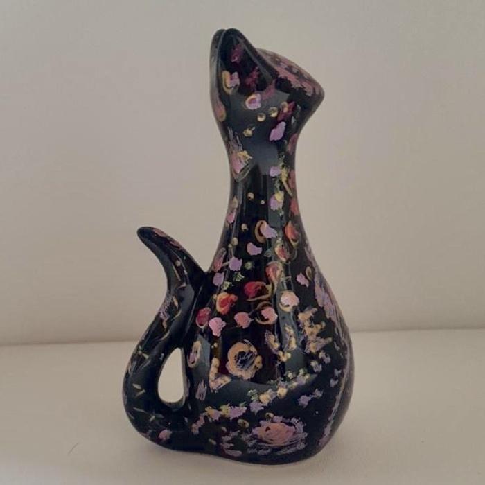 sculpture décorative chat céramique d'art unique création originale fait main pièce unique d'artiste