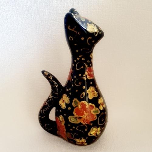 sculpture chat moderne en céramique statue chat original déco unique