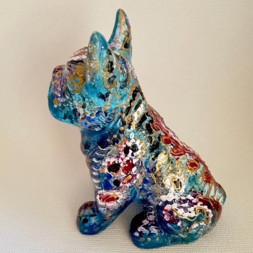 sculpture contemporaine bouledogue statue chien design