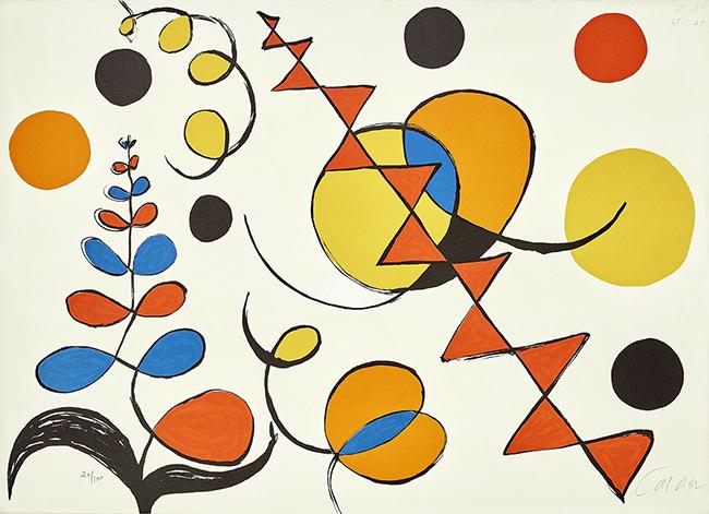 Peinture abstraite de l'artiste peintre Calder