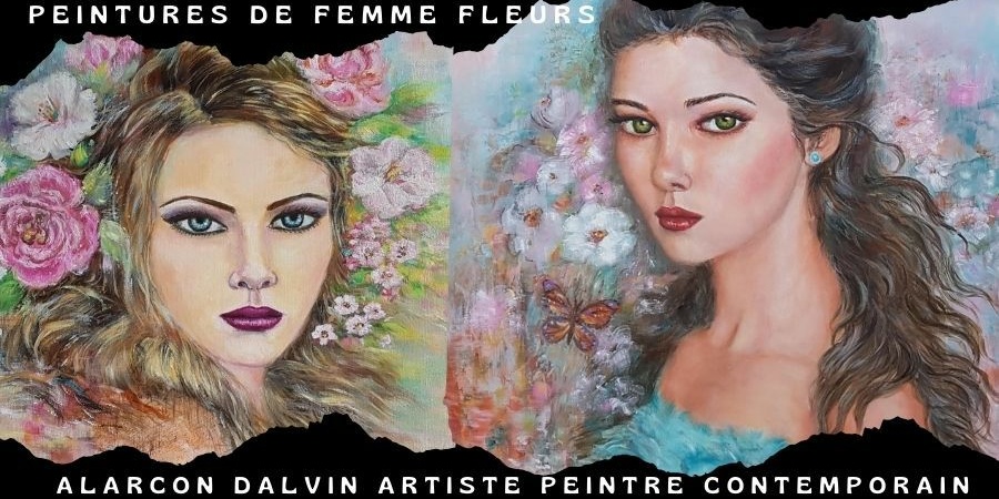 Découvrez en vidéo les peintures sur toile de femme moderne femme fleurs de l'artiste peintre contemporain Alarcon Dalvin