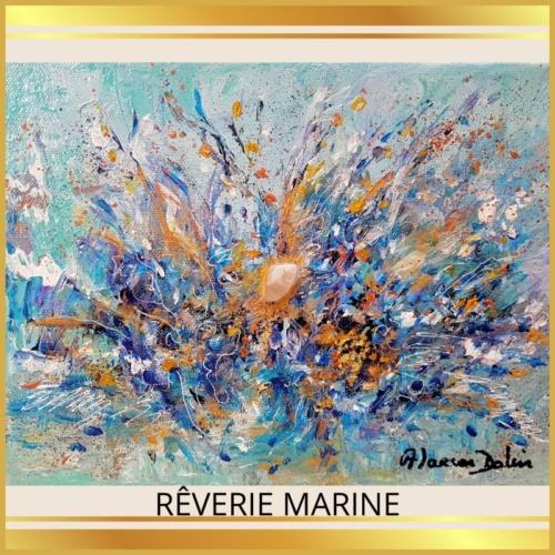 Tableau abstrait bleu rêverie marine