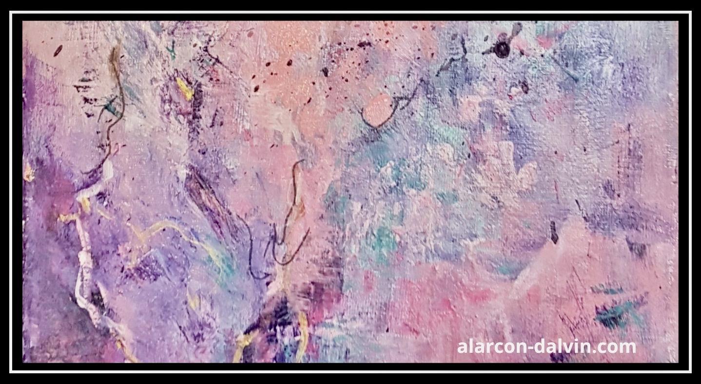 Tableau abstrait moderne rose