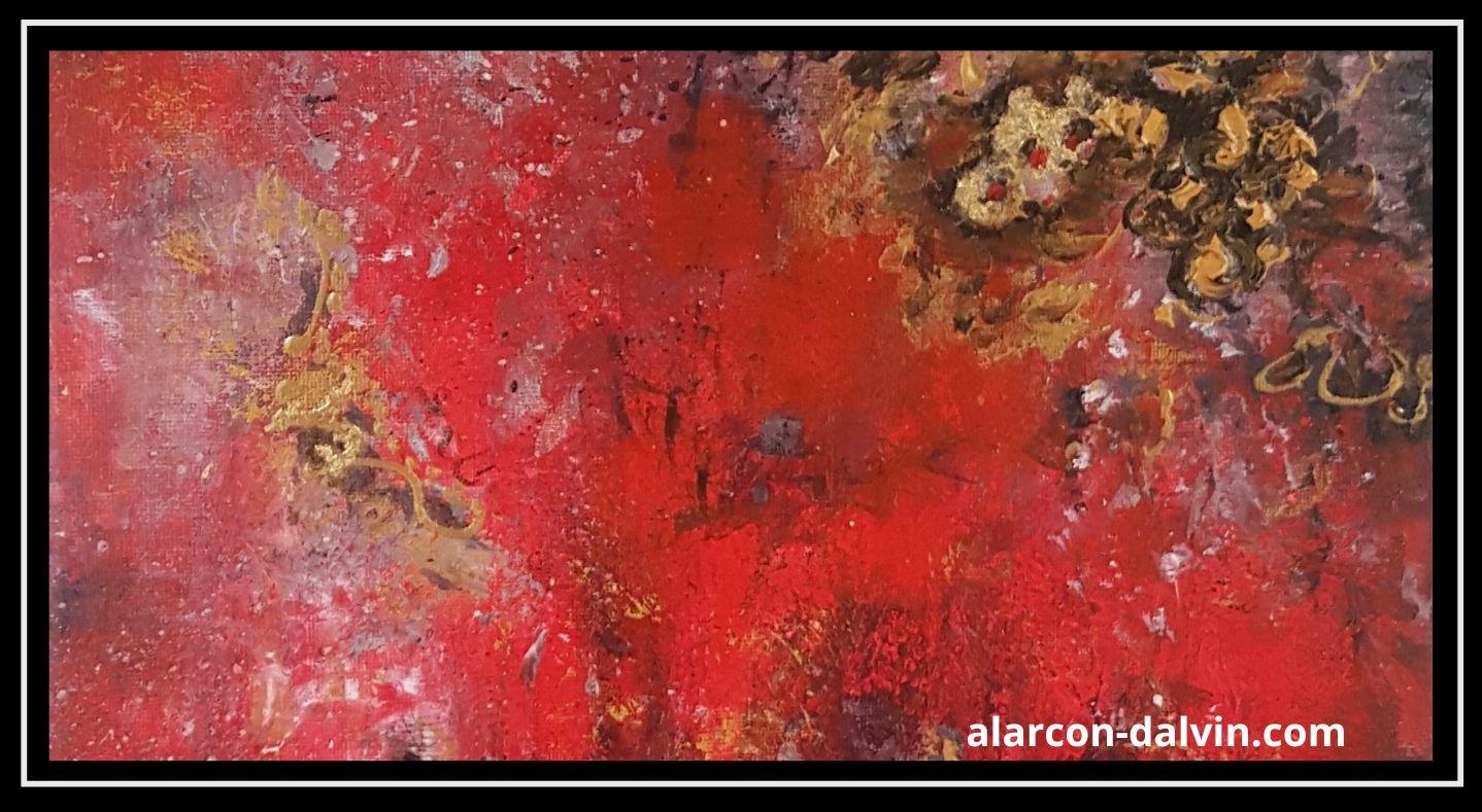 Oeuvre d'art contemporaine rouge peinture abstraite