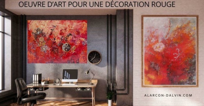 Une collection unique d'oeuvres d'art pour une décoration intérieure rouge tableaux aquarelles sculptures objets décoratifs catalogue complet de pièces originales fait main