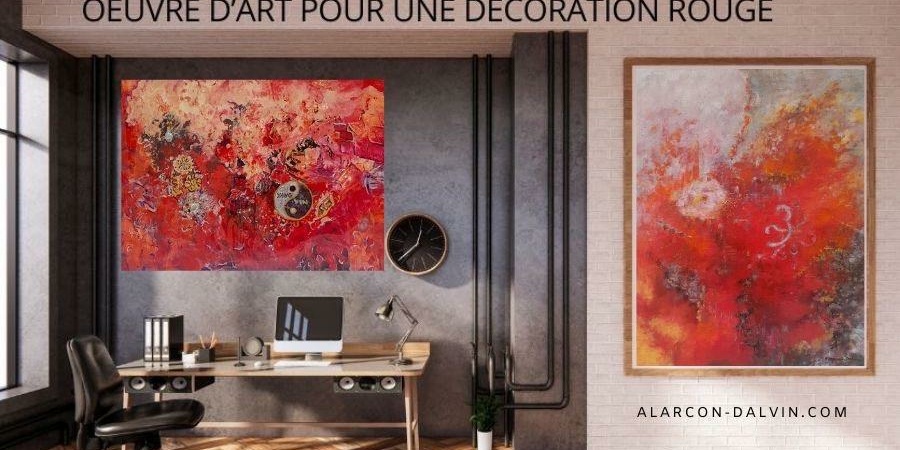 Une collection unique d'oeuvres d'art pour une décoration intérieure rouge tableaux aquarelles sculptures objets décoratifs catalogue complet de pièces originales fait main