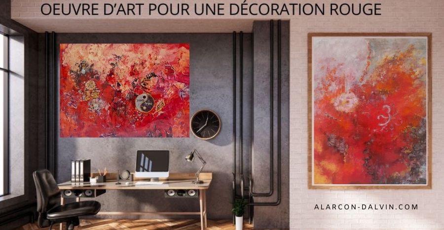 Une collection unique d'oeuvres d'art pour une décoration intérieure rouge tableaux aquarelles sculptures objets décoratifs catalogue complet de pièces originales fait main