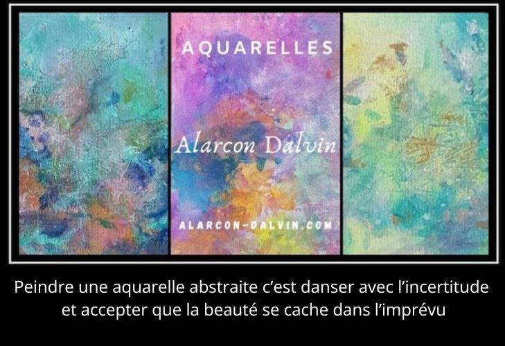 Aquarelles abstraites modernes une collection fait main pour décoration murale.