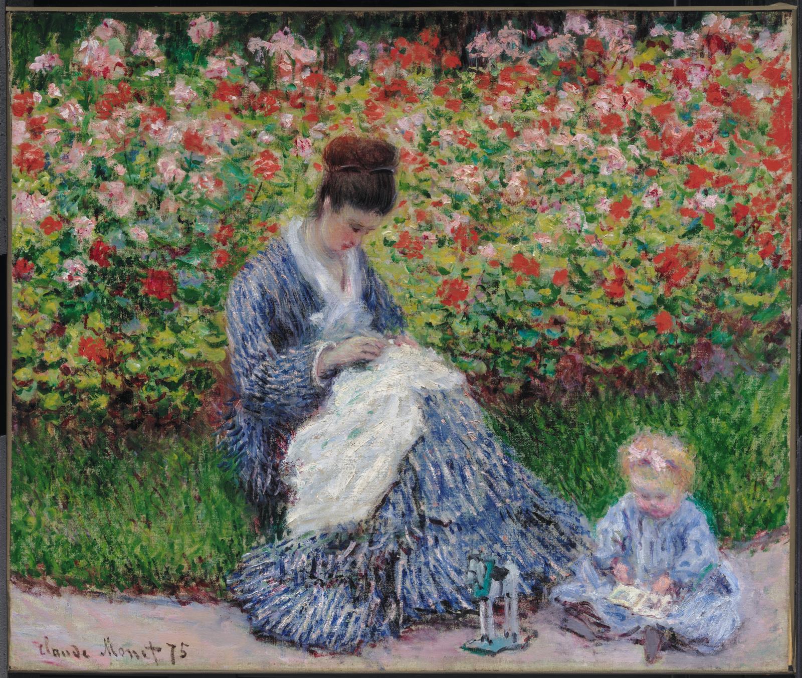  Camille Monet et un enfant dans le jardin (1875)