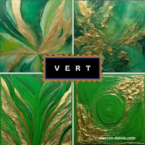 Tableau abstrait vert