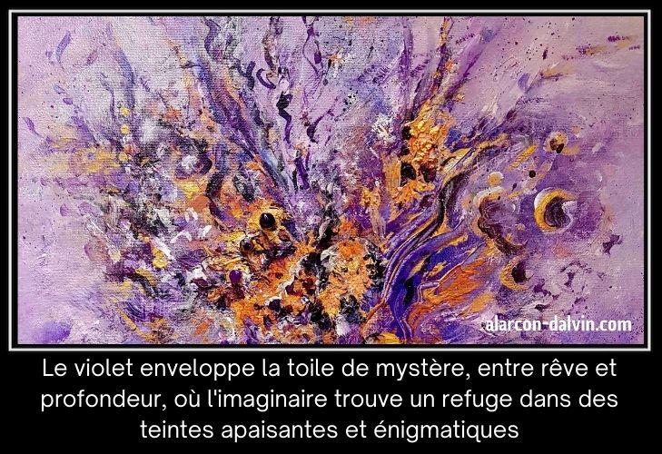 Catalogue des tableaux abstraits couleur dominante violet de l 'artiste peintre Alarcon Dalvin