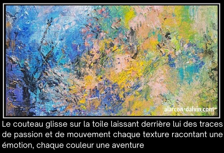 Collection de peintures sur toile abstraites peint main à l'acrylique au pinceau et au couteau d'artiste peintre Alarcon Dalvin Acheter en ligne