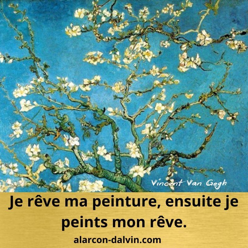 Tableau L'Amandier en fleur représentant la beauté du rêve matérialisé en peinture.