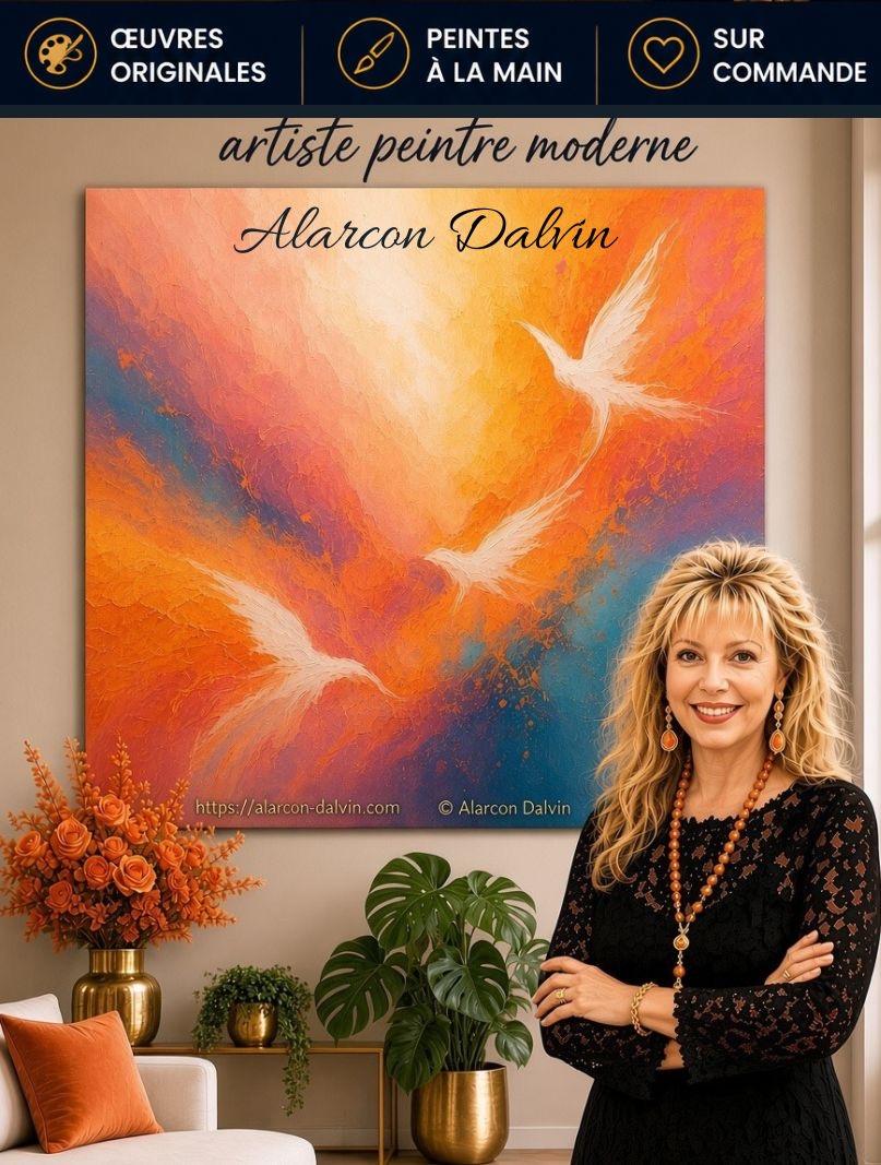 Artiste peintre moderne Alarcon Dalvin dans son univers artistique