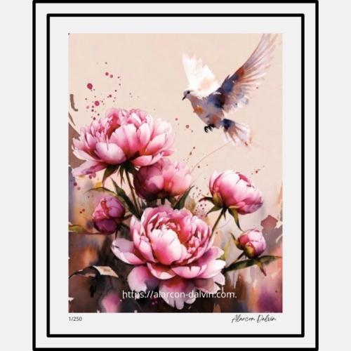 Reproduction en édition limitée du tableau “Fleur de l’Espérance”, tirage d’art moderne aux motifs floraux.