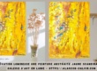 Peinture abstraite moderne sur toile jaune scandinave réalisée par l"artiste peintre contemporain Danielle Alarcon Dalvin