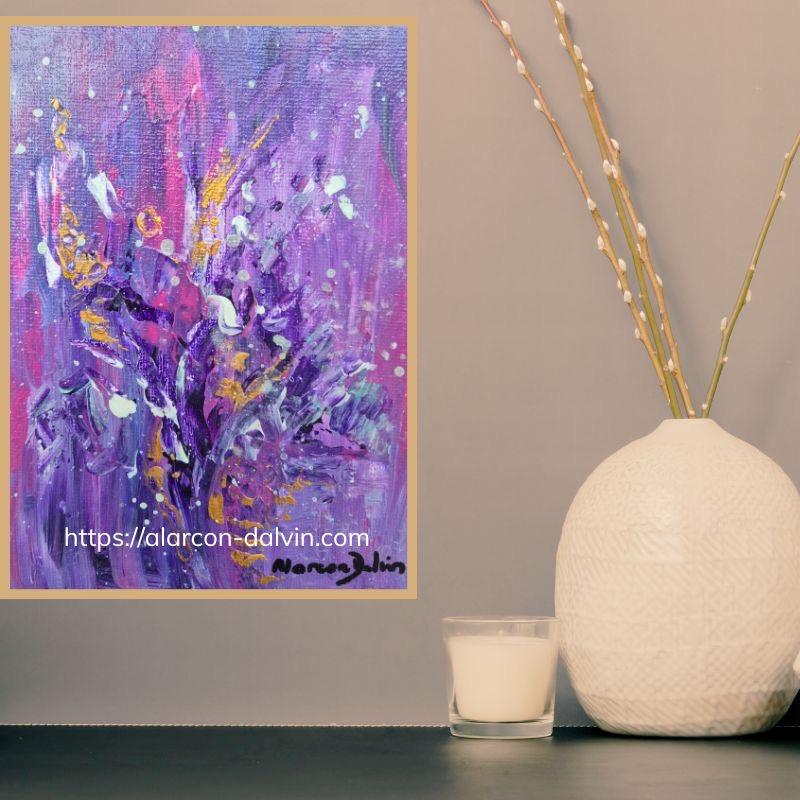 peinture-abstraite-violet-alarcon-dalvin.jpg Peinture abstraite violet réalisée par l’artiste peintre Alarcon Dalvin, œuvre originale moderne sur toile