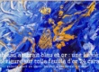 Un tableau abstrait art moderne bleu et or pour une décoration intérieure contemporaine
