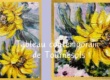 Tableau contemporain fleurs de tournesols peinture au couteau acrylique sur toile