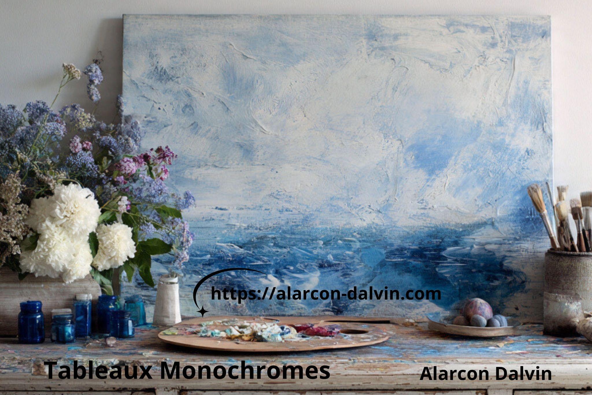 collection de tableaux monochromes contemporains. peintures abstraites monochrome art contemporain peint main artiste Peintre international Alarcon Dalvin vente en ligne directe de l atelier Saint Paul de vence d'oeuvres d'art contemporain et originales uniquesSaint Paul de vence