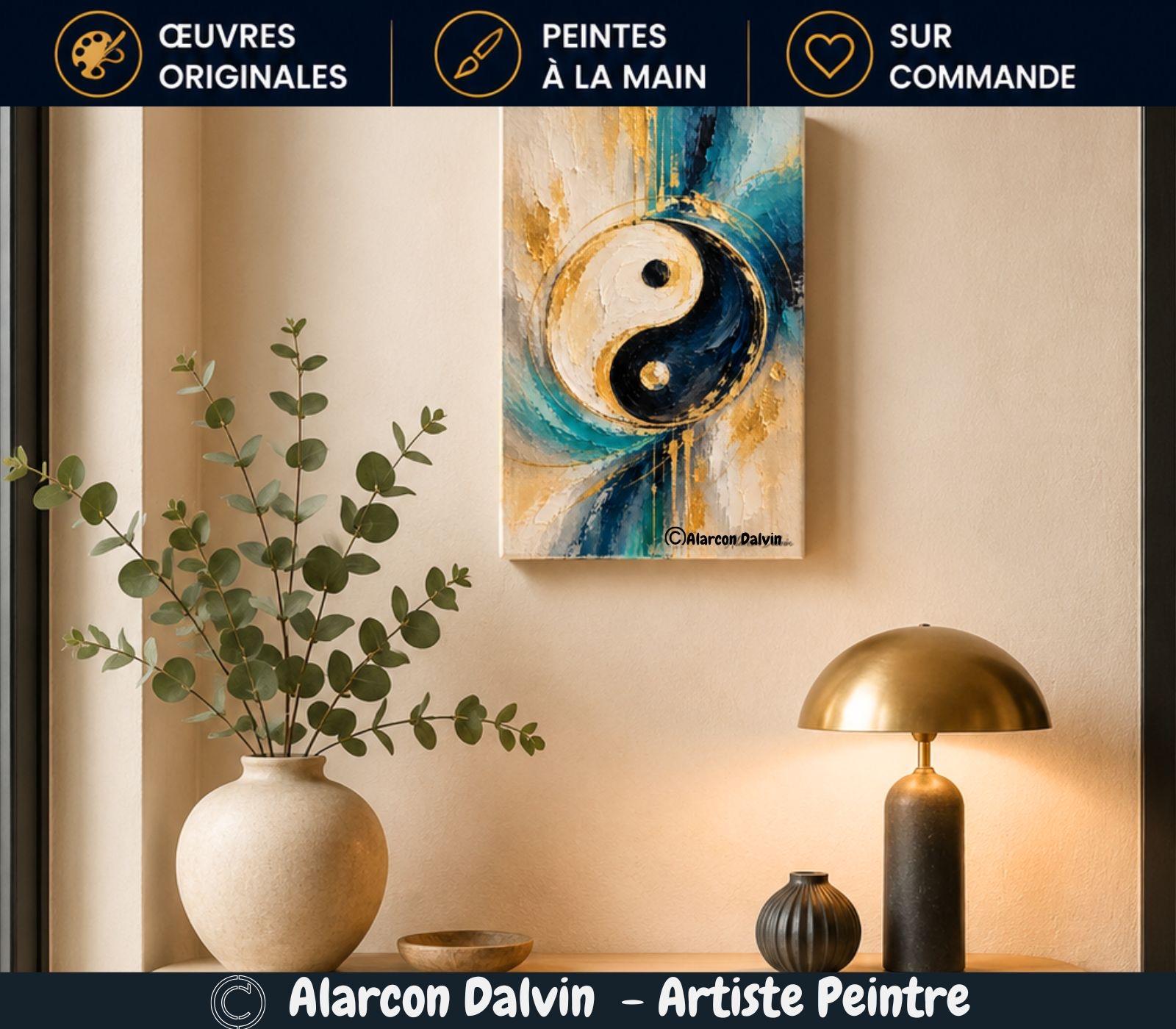 Tableau peint à la main sur commande pour une entrée, œuvre personnalisée sur toile à l'acrylique artiste peintre Alarcon Dalvin