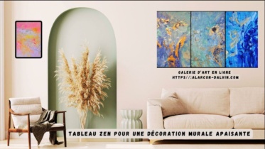 collection de Tableaux abstraits zen à l’acrylique sur toile, idéal pour une décoration intérieure apaisante. peintures abstraites modernes sur toile et aquarelles abstraites de l'artiste Peintre Alarcon Dalvin Oeuvres contemporaines design pour une décoration intérieure tendance et originale