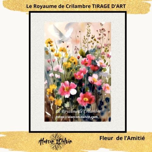 Tirage d’art numéroté en édition limitée représentant le tableau Fleur de l’amitié, reproduction artistique élégante pour décoration intérieure.