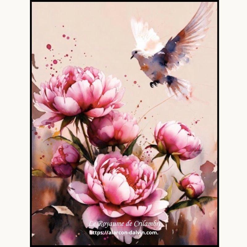 Tirage-d'art-numéroté-Edition-limitée-reproduction-tableau-fleur-de-l'espérance - 6 Tirage d’art numéroté en édition limitée représentant le tableau “Fleur de l’Espérance”, reproduction artistique de fleurs modernes.