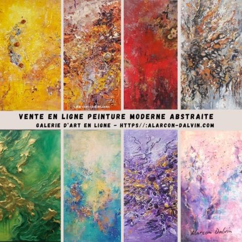 Vente en ligne d'une collection de peinture moderne abstraite d'artiste peintre des peintures modernes et contemporaines de style abstrait uniques Chaque peinture abstraite sur toile ou aquarelle sur papier est peintre à la main. Un seule oeuvre contemporaine existe. Acheter directement à un artiste peintre ou commander un tableau abstrait sur mesure. Achat en ligne sécurisé. Expédition à l'internationale avec assurance et garantie remboursement sous 14 jours. Expédition offerte