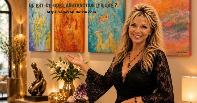 Bannière peinture abstraite lyrique – œuvres colorées et expressives signées Alarcon Dalvin dans une galerie d’art contemporain