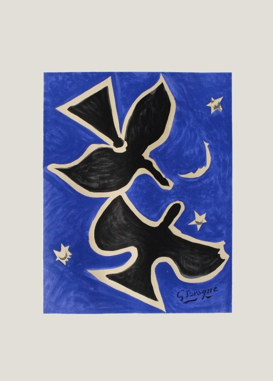 Georges Braque – Les Oiseaux (1956-1957), peinture exposée à la Fondation Maeght à Saint-Paul-de-Vence, oiseaux stylisés en abstraction subtile capturant la lumière provençale