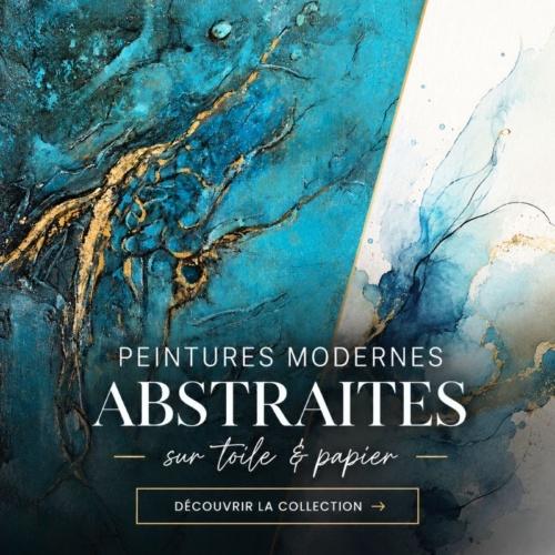 Peintures modernes abstraites sur toile et aquarelles modernes sur papier réalisées par l'artiste peintre Alarcon Dalvin.