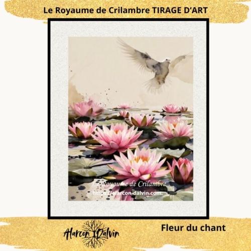 Reproduction tableau édition limitée tirage d'art à 250 exemplaires artiste Peintre Alarcon Dalvin tableau fleurs nymphes roses