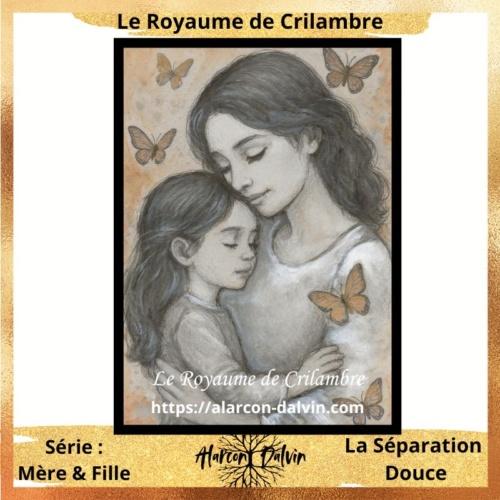 Peinture figurative originale sur papier représentant une mère et son enfant, œuvre unique et poétique pour décoration intérieure.