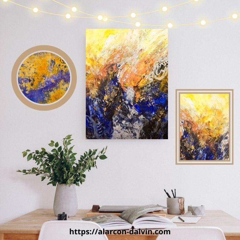 Collection des plus belles peintures abstraites modernes, réalisées à l’acrylique sur toile par Danielle Alarcon DalvinDécouvrez ma collection de peintures abstraites modernes et contemporaines, réalisées à l’acrylique sur toile avec des techniques au pinceau et au couteau. Chaque tableau abstrait fait main est unique et reflète mon univers artistique, où couleurs, textures et mouvements transmettent émotions et énergie. Ces œuvres originales apportent chaleur et harmonie à tout espace de vie, que ce soit un salon, un bureau ou un espace professionnel. Parcourez la collection et choisissez votre peinture abstraite moderne coup de cœur, signée et accompagnée de certificat d’authenticité, livrée rapidement et en toute sécurité.