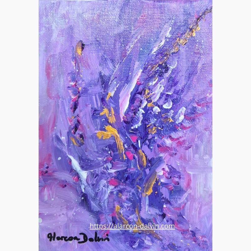 Tableau violet abstrait moderne Alarcon Dalvin Tableau violet abstrait moderne peint à l’acrylique par Alarcon Dalvin Artiste peintre internationale