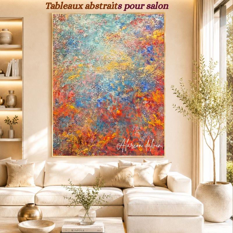 Tableaux abstraits contemporains pour salon et décoration intérieure – Alarcon Dalvin